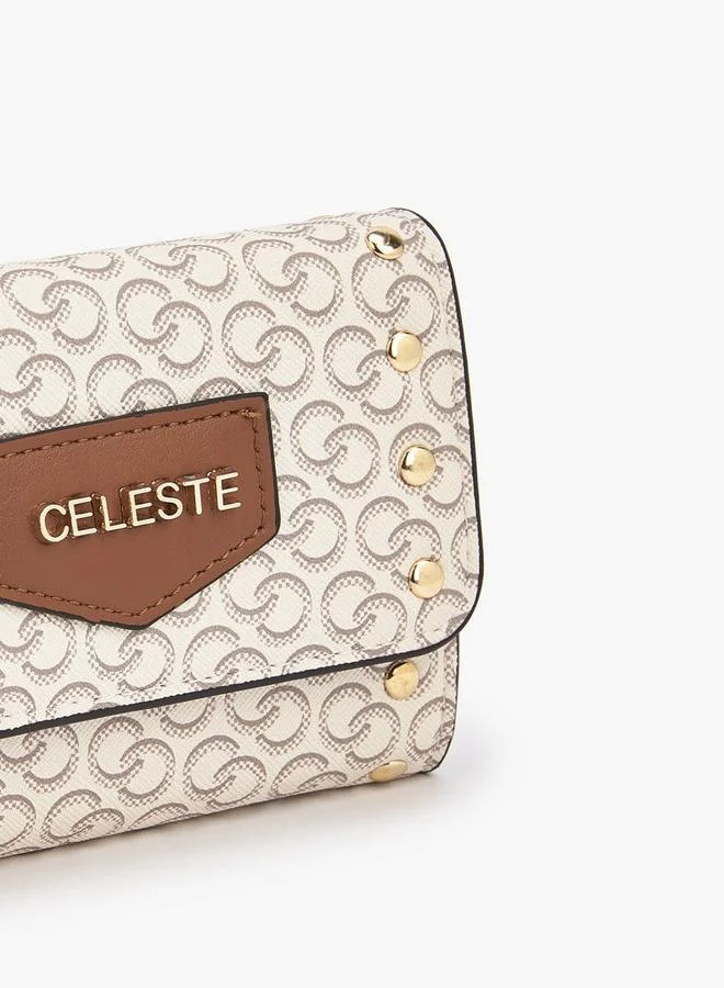 سيليست Stud Embellished Wallet with Button Closure